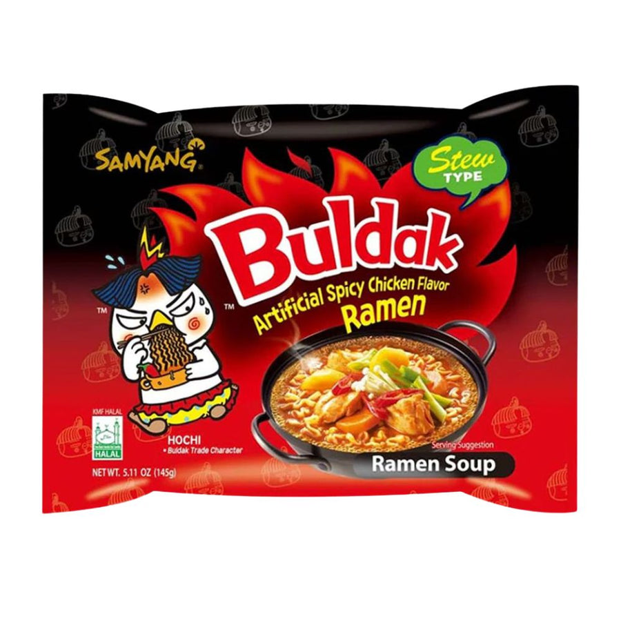 Confezione da 140g di noodles al sapore di pollo stufato Buldak