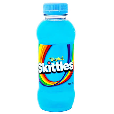 Confezione da 414 ml, bevanda analcolica al gusto di frutti tropicali Skittles.