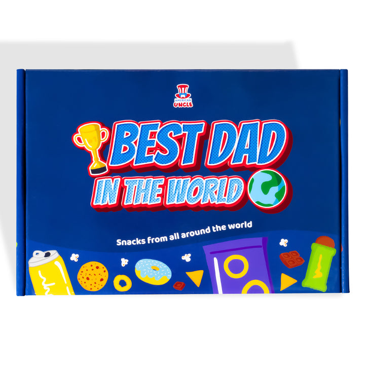 Snack Box "Mejor Papá", caja sorpresa de 20 snack dulces, salados y bebidas para papá 