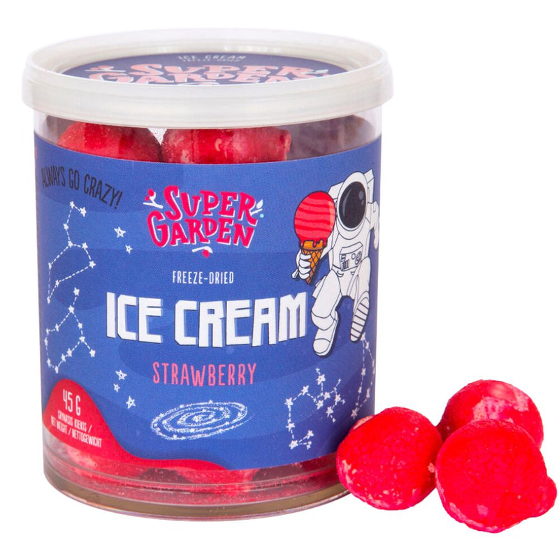 Confezione da 45g di gelato liofilizzato alla fragola Super Garden Ice Cream Strawberry