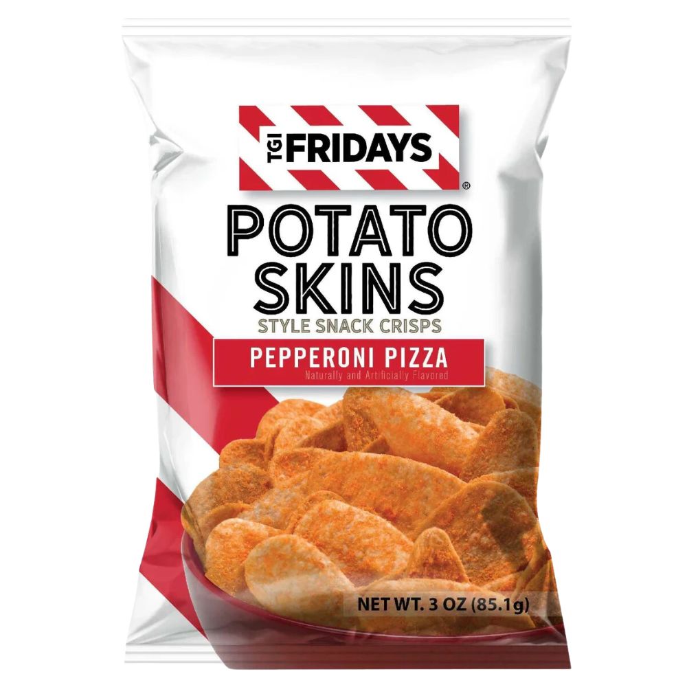 TGI Fridays Potato Skins Pepperoni Pizza, patatas con sabor a pizza de 85g 