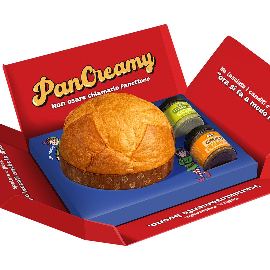 2x PanCreamy Vainilla, Panettone artesanal de 900g + Mr. Creamy Pistacho Crujiente y Choco Cacahuetes de 200 g 