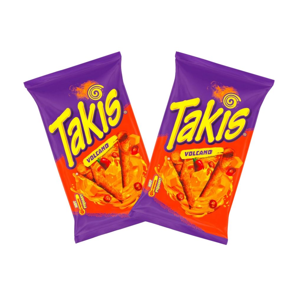 2 Takis TNT Queso Volcano, rizos de tortillas picantes con sabor a queso de 100g 