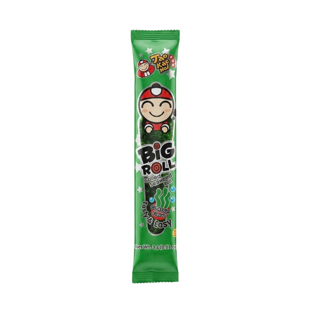 Tao Kae Noi Big Roll Alga marina a la parrilla sabor original, rollo de 3 g 