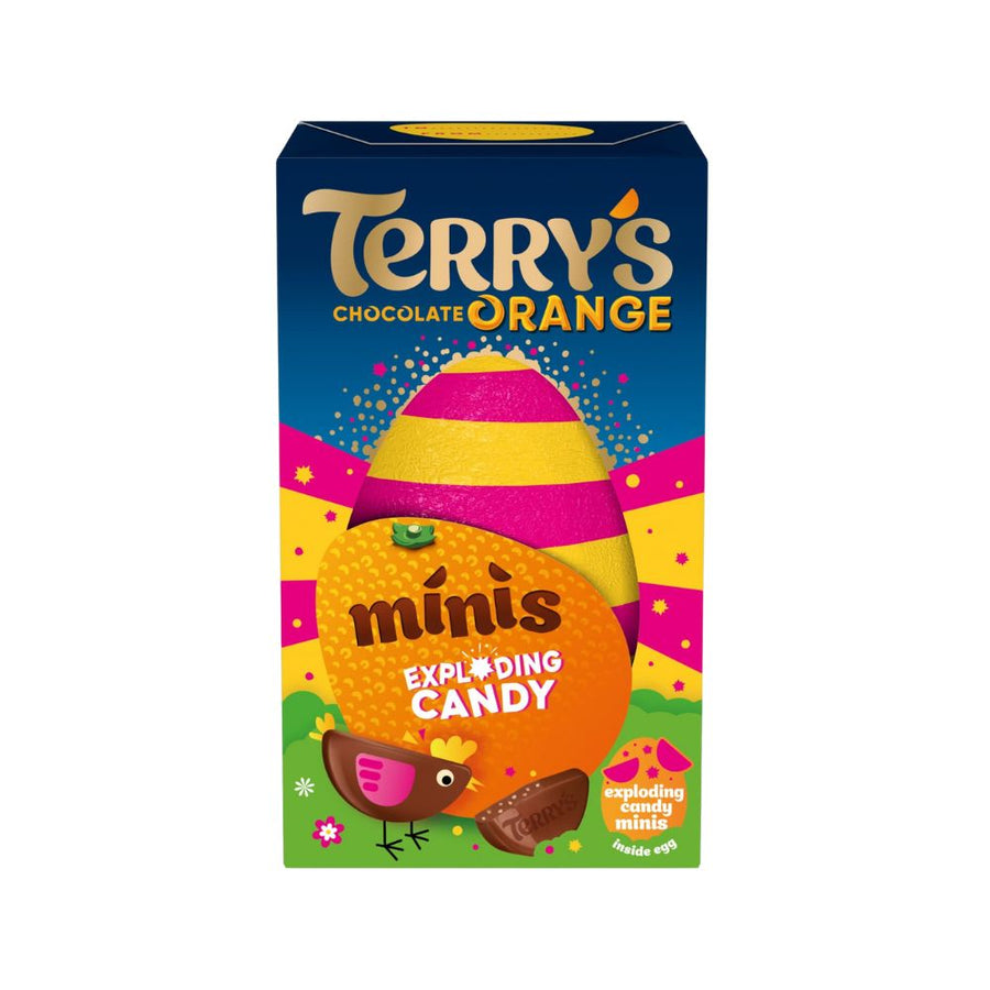 Terry's Chocolate Orange Minis Exploding Candy, uovo di cioccolato al gusto d'arancia con caramelle frizzanti da 91g