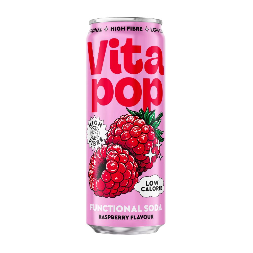 Vita Pop Raspberry, bevanda funzionale al gusto di lampone da 330ml