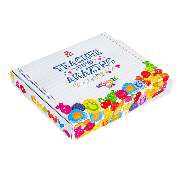 Wunnie box "Profesor, eres increíble", la Candy box para componer con las golosinas de goma favoritas de la maestra - 1 kg 