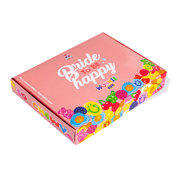 Wunnie box "Bride to be Happy", la Candy box para componer con las gominolas de la novia - 1 kg 