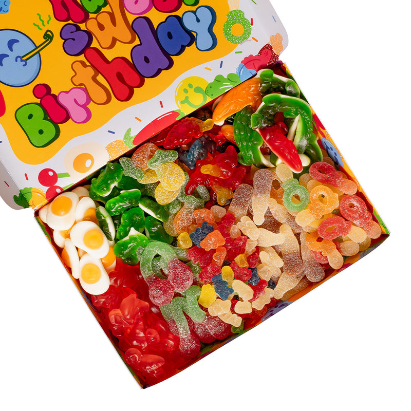 Wunnie box “Feliz Cumpleaños”, la Candy box para componer con las gominolas favoritas del cumpleañero - 1 kg 