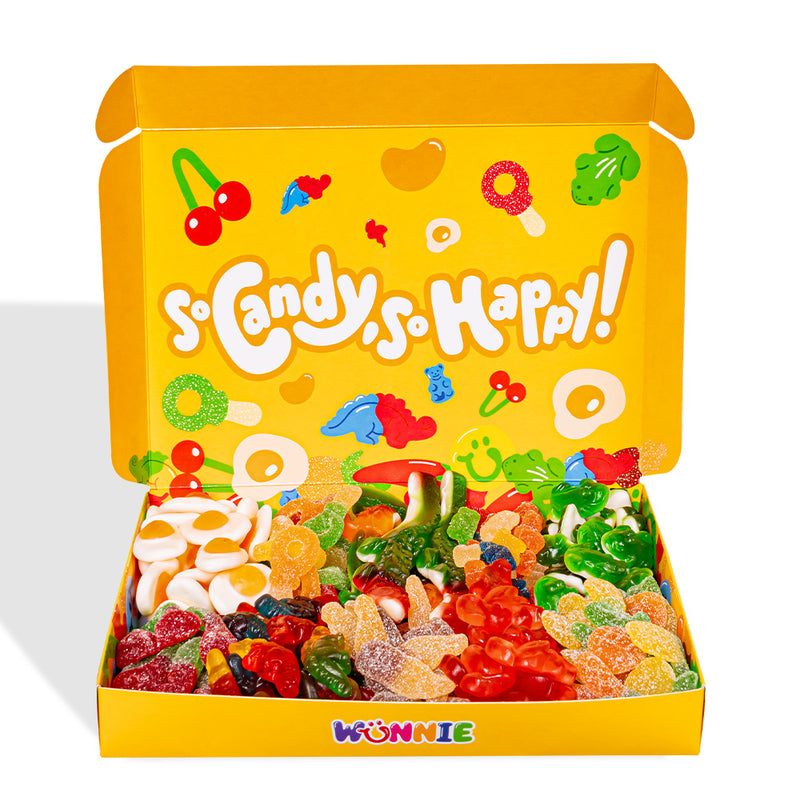 Wunnie box "Smile", caja de caramelos de goma para componer con tus sabores favoritos - 1 kg 