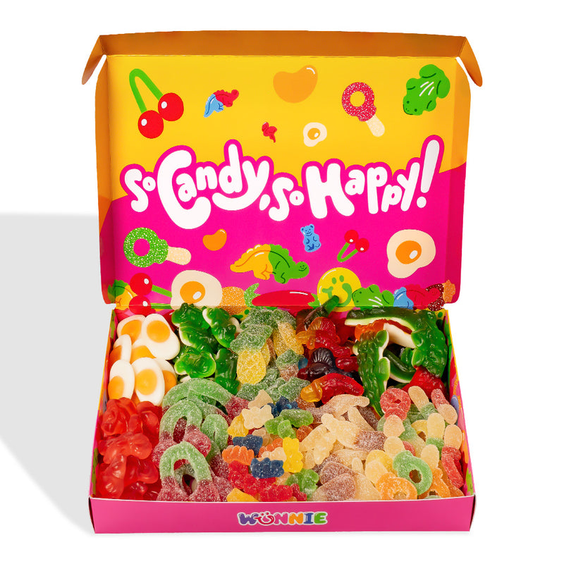 Wunnie box "Smile", caja de caramelos de goma para componer con tus sabores favoritos - 1 kg 