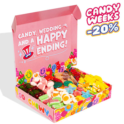 Candy box Bride to be Happy, caja de caramelos gomosos para componer con los favoritos de la novia
