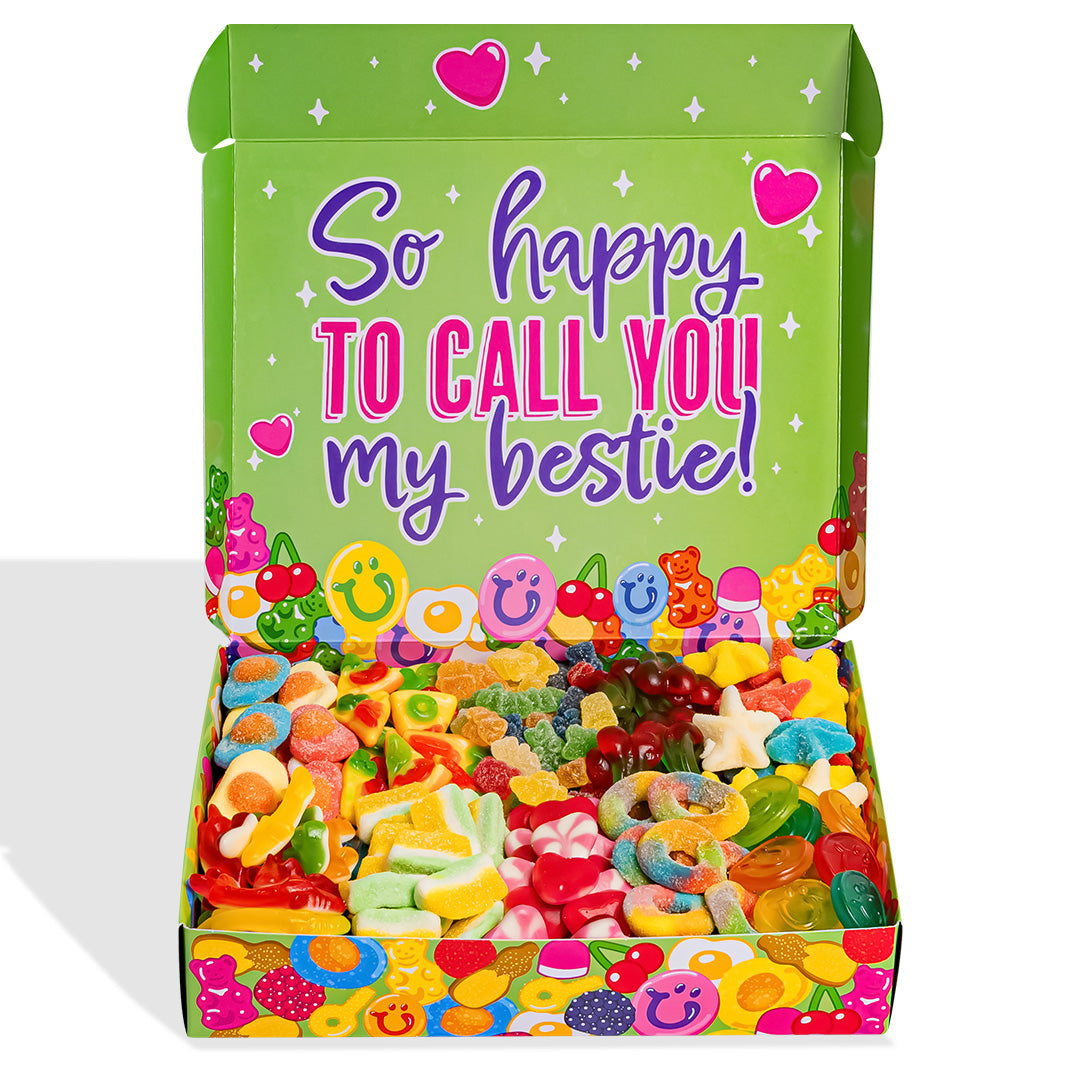 Wunnie box "Mejores Amigos para Siempre", la Candy box para componer con las gomitas favoritas de tu mejor amiga - 1 kg 