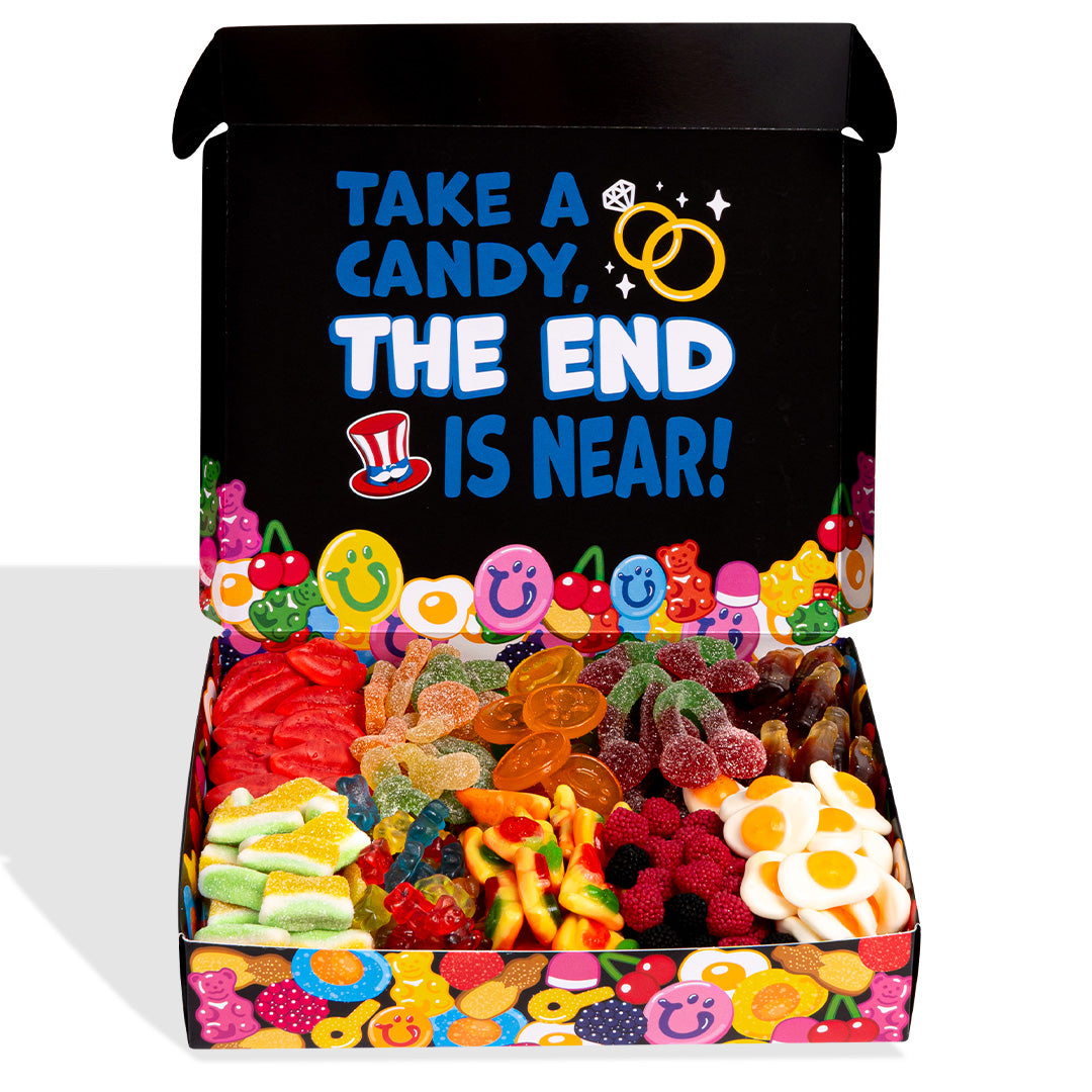 Wunnie box "Game over", la Candy box para componer con las gomitas preferidas del novio - 1 kg 