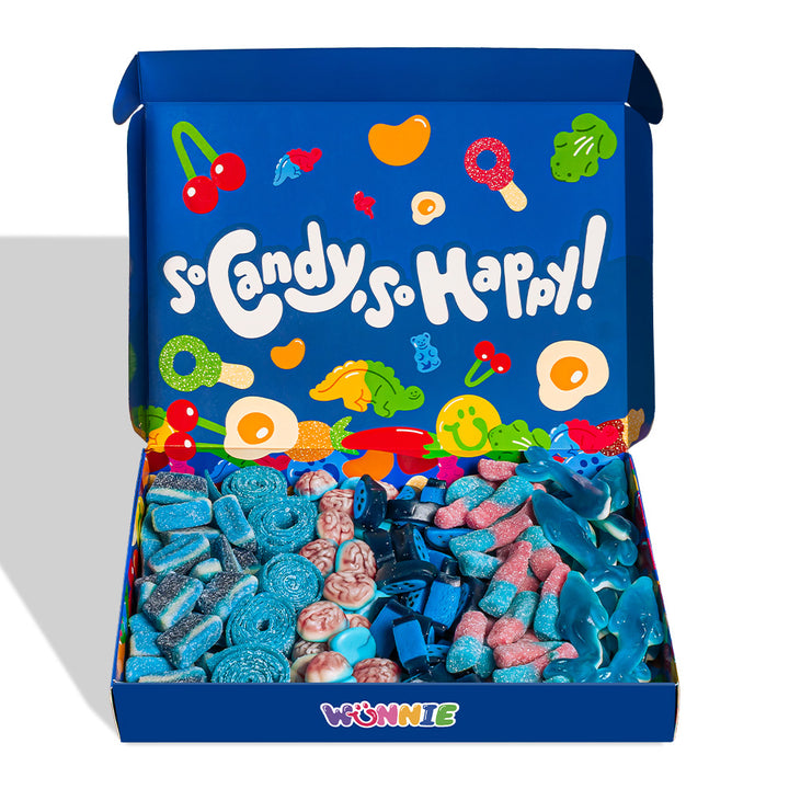 Wunnie box azul mix con caramelos gominola solo azul