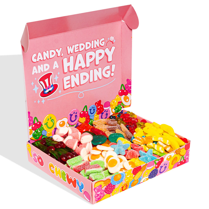 Candy box Bride to be Happy, caja de caramelos gomosos para componer con los favoritos de la novia