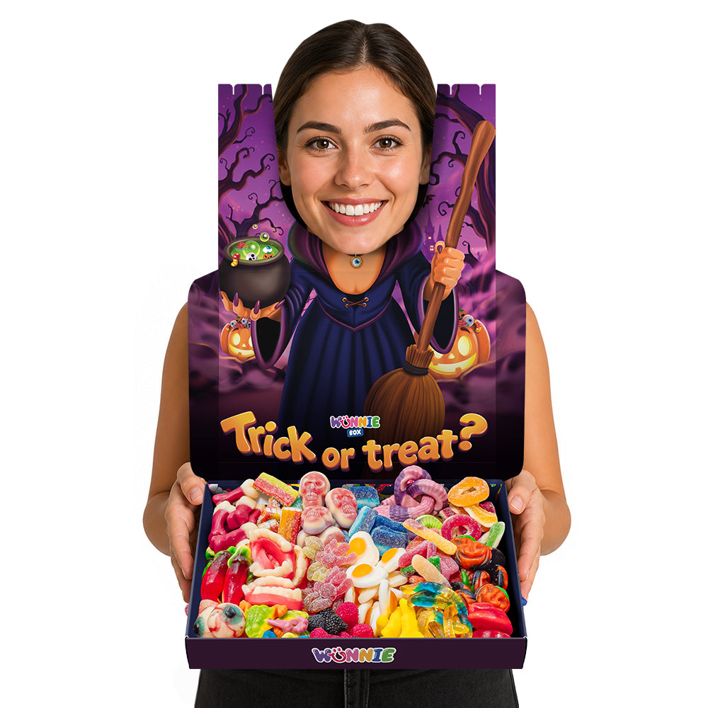 Wunnie box Especial "Happy Halloween" Morgana, caja de caramelos de goma para componer con tus sabores favoritos 