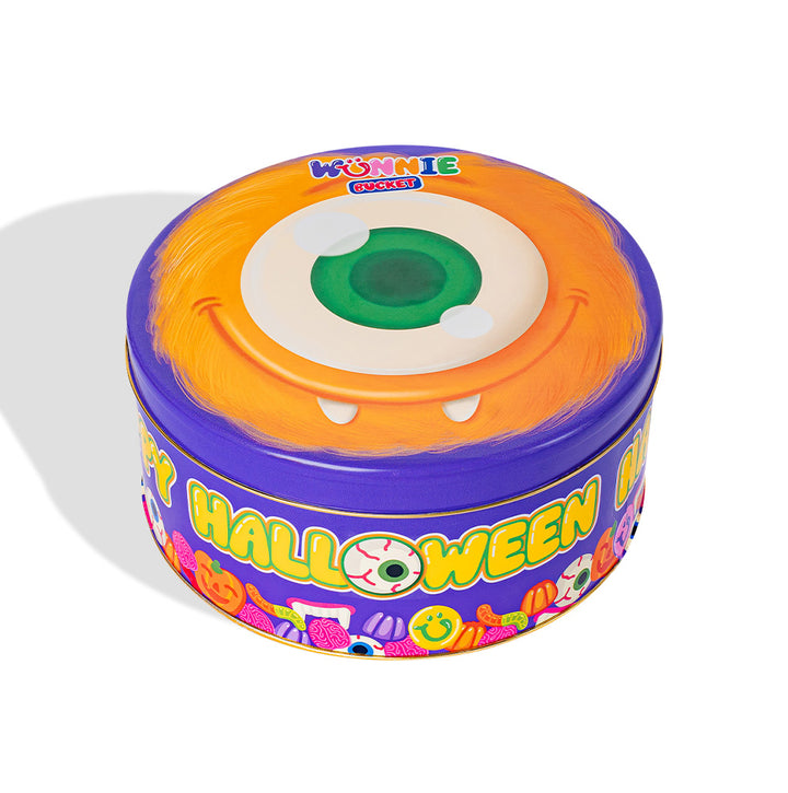 Wunnie Bucket "Feliz Halloween", lata de caramelos de goma para componer con tus gustos favoritos 