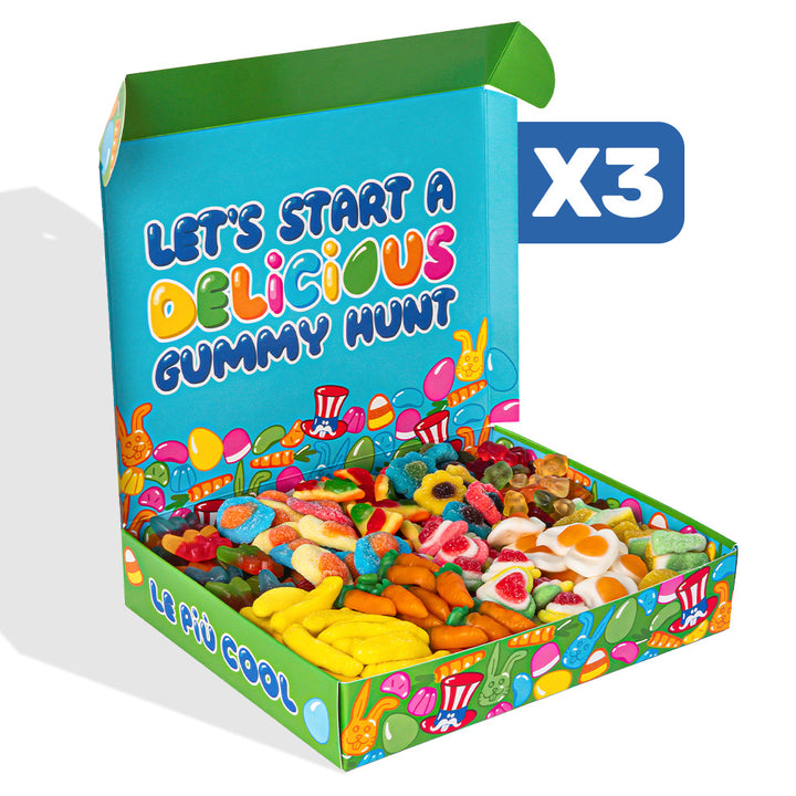 3 Wunnie box “Felices Pascuas”, 3 Candy box para componer con tus gomitas favoritas 