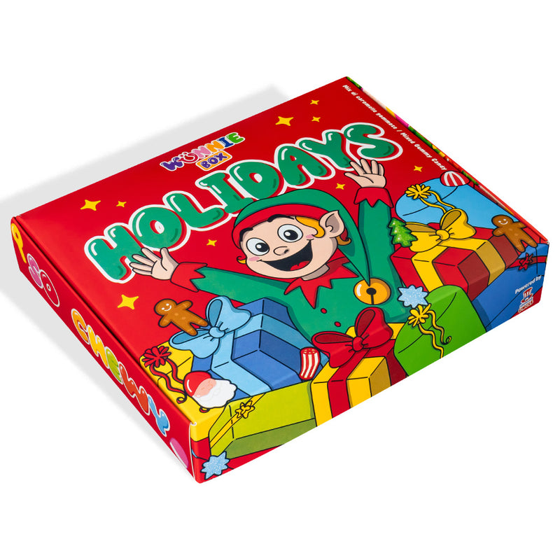 Wunnie box “Felices Fiestas”, caja de caramelos de goma para componer con tus sabores favoritos 