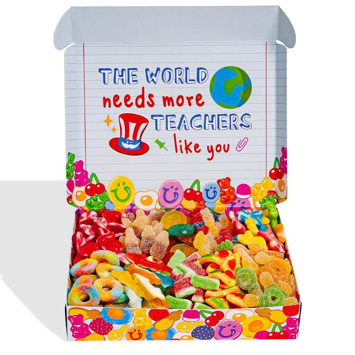 Wunnie box "Profesor, eres increíble", la Candy box para componer con las golosinas de goma favoritas de la maestra - 1 kg 