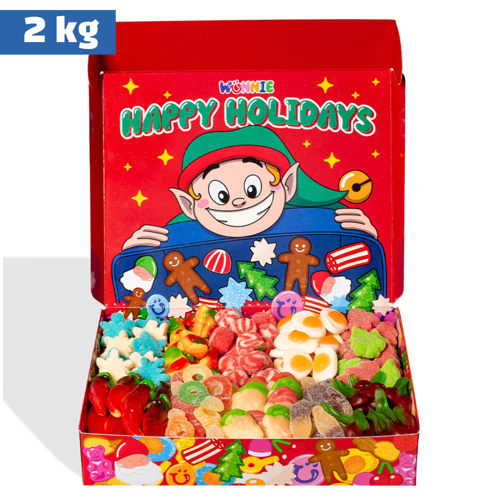Wunnie box “Felices Fiestas”, la Candy box para componer con tus caramelos de goma favoritos a partir de 2 kg 