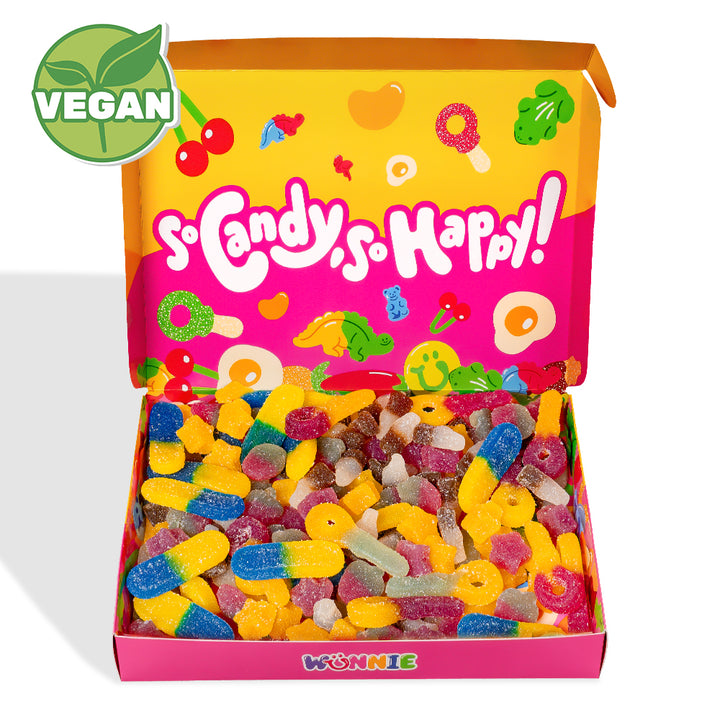Wunnie box Vegan, la Candy box original con gomitas veganas - 1 kg 