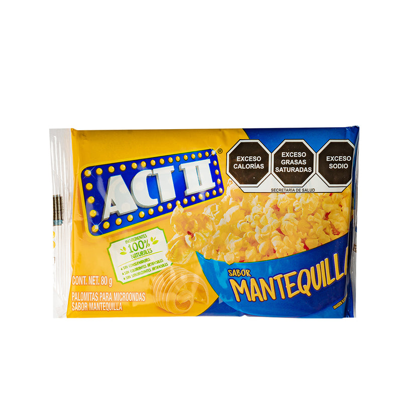 Confezione da 80g di popcorn al burro Act II Lovers Mantequilla