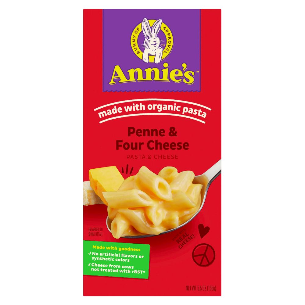 Penne y Cuatro Quesos de Annie, pasta con queso de 155g 