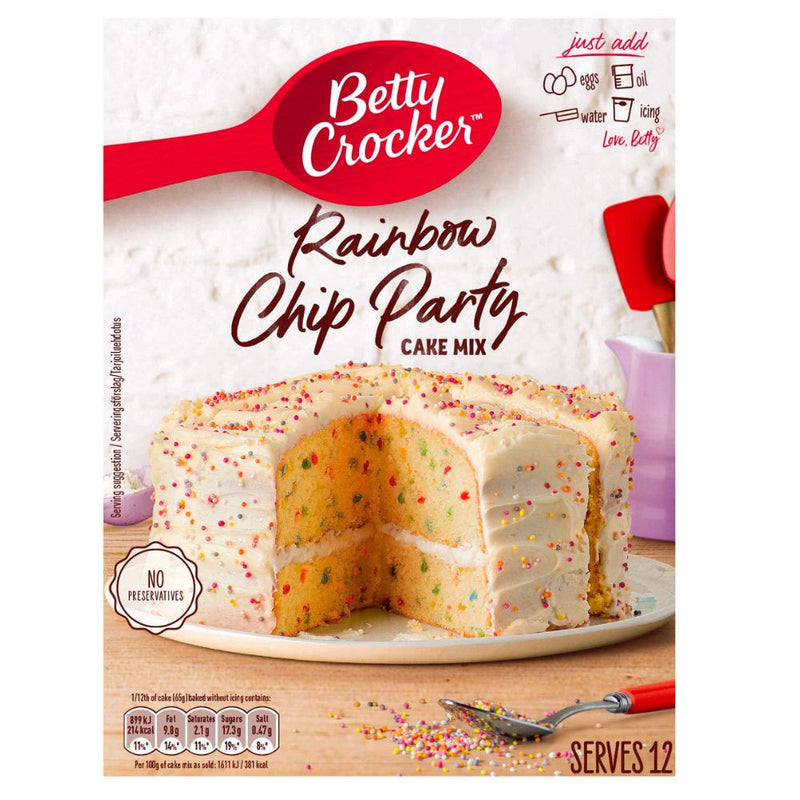 Confezione da 425g di preparato per torta con confetti colorati Berry Crocker Rainbow Chip Cake