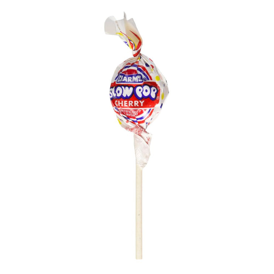 Confezione da 18g di lecca lecca alla ciliegia Charms Cherry Blow Pop