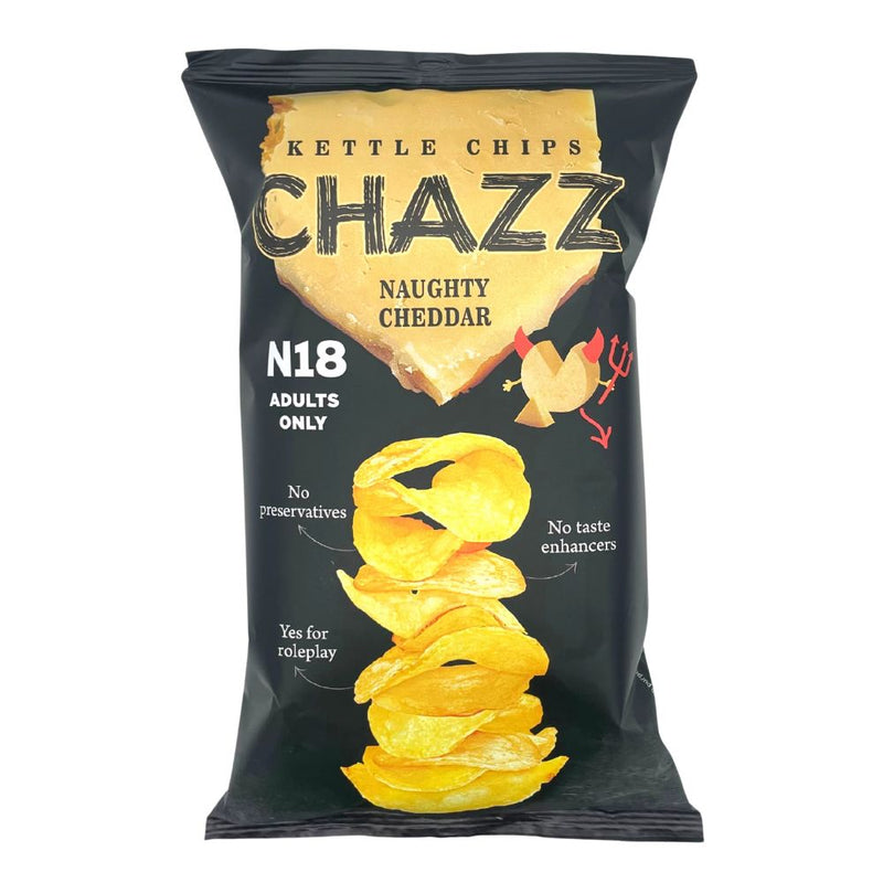 Confezione da 90g di patatine al cheddar piccante Chazz