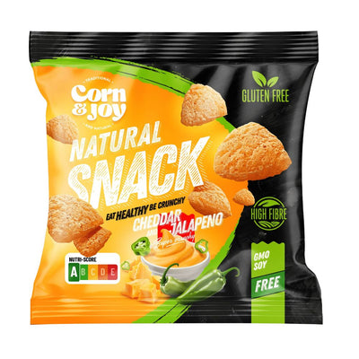 Confezione da 40g di snack al formaggio piccante Corn Joy Cheddar Jalapeno