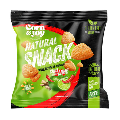 Confezione da 40g di snack di mais al formaggio Corn Joy Chili e Lime