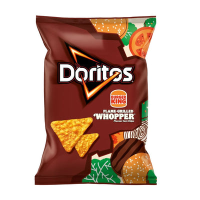 Confezione da 70g di nachos al sapore di hamburger Doritos Flame Grilled