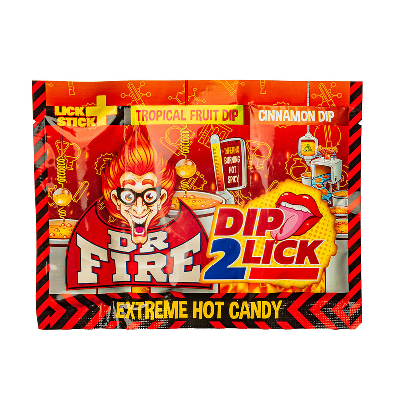 Confezione da 18g di lecca lecca con polverina piccante Dr Fire Dip 2 Lick