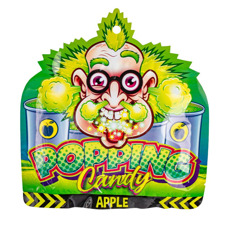Confezione da 15g di caramelle scoppiettanti aspre al gusto di mela Dr. Sour Popping Candy Apple