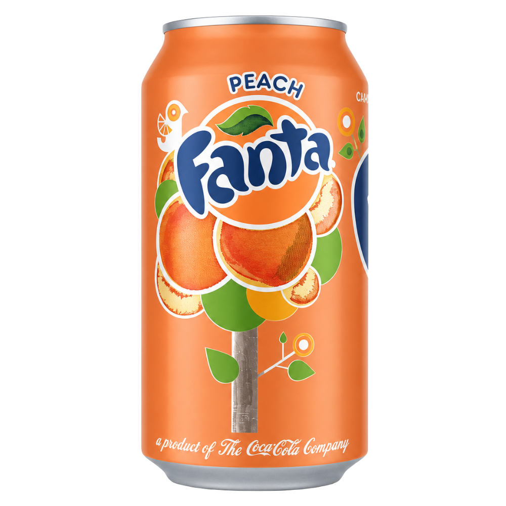 Fanta Peach, bebida de durazno de 355ml 