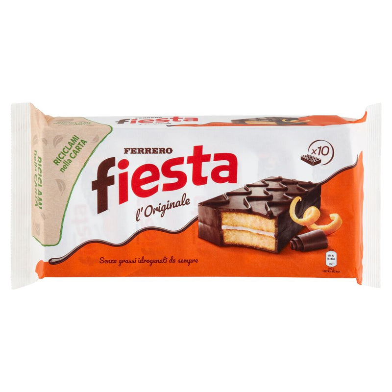 Confezione da 36g di merendina con arancia e liquore Ferrero Fiesta