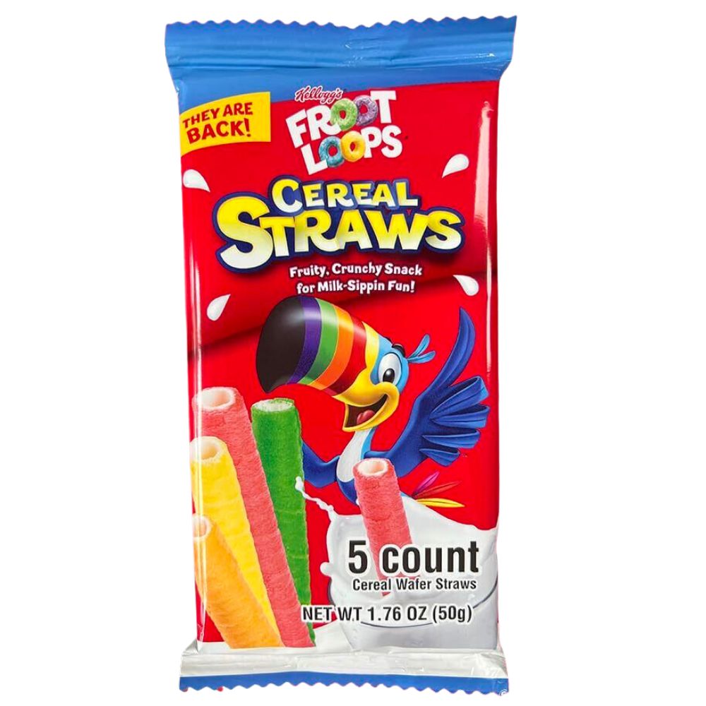 Kellogg's Froot Loops Straws - pajitas de wafer con sabor a fruta de ...