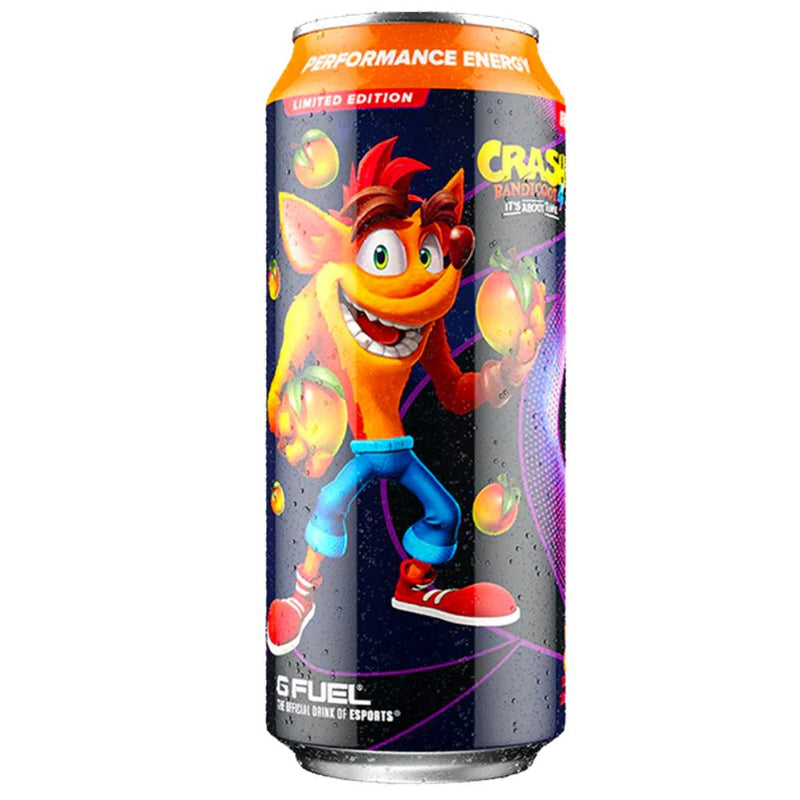 Confezione da 473ml di energy drink alla frutta GFuel Wumpa Crash Bandicoot