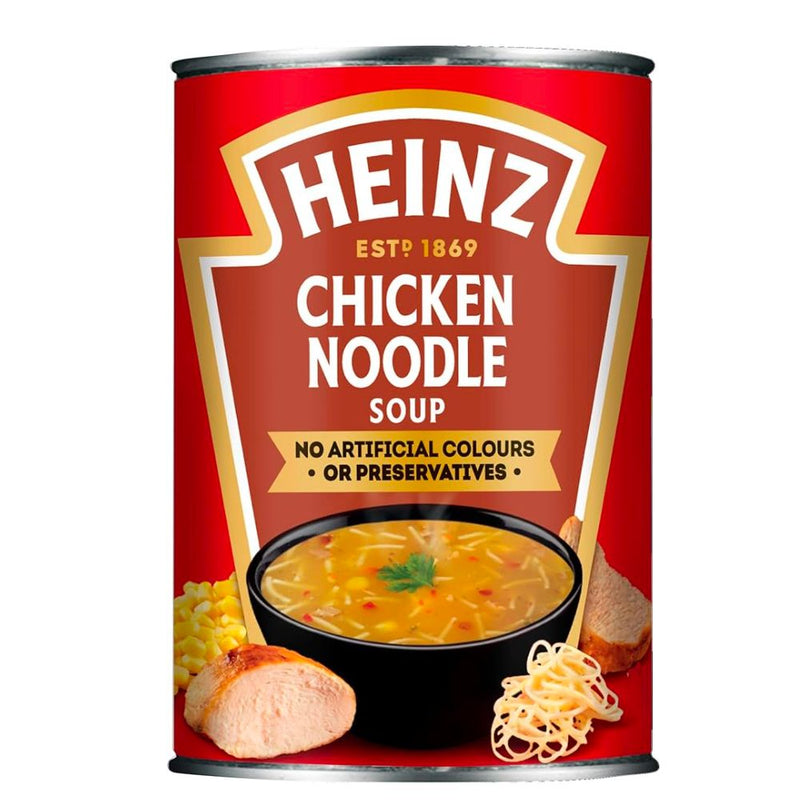 Confezione da 400g di noodles al pollo Heinz Chicken Noodle Soup