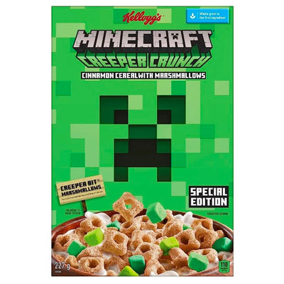 Confezione da 227g di cereali alla cannella Kellogg's Minecraft Creeper Crunch