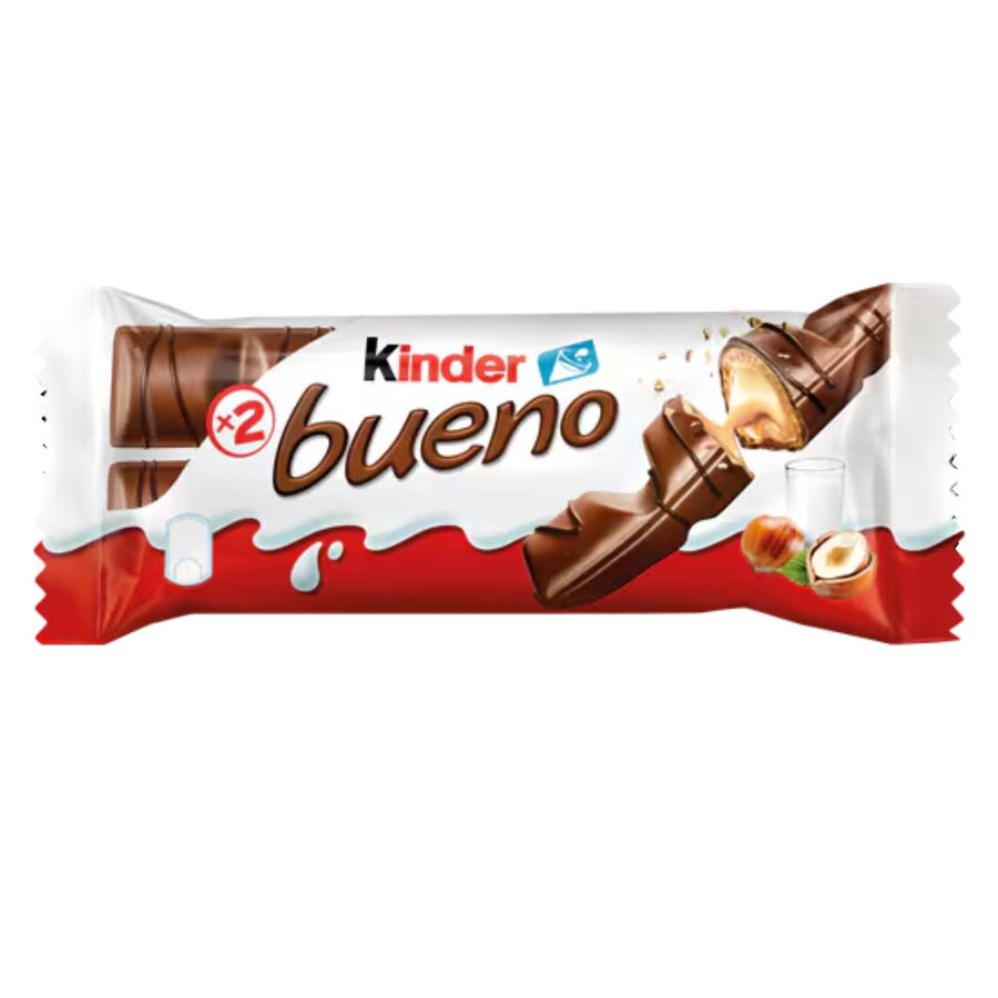Kinder Bueno, wafer ricoperto al cioccolato ripieno di crema alla nocciola da 43g