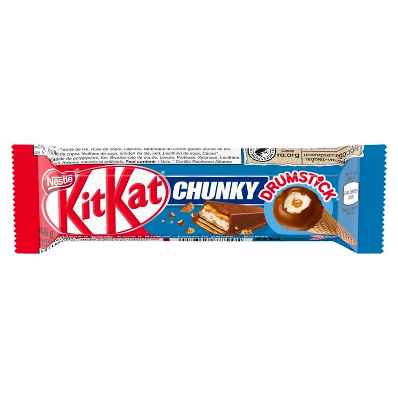 Confezione da 48g di barretta al cioccolato con wafer e caramello al gusto di gelato Kit Kat Chunky Drumstick