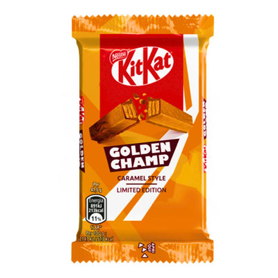 Confezione da 42g di barretta di wafer e cioccolato al gusto di caramello Kit Kat Golden Champ