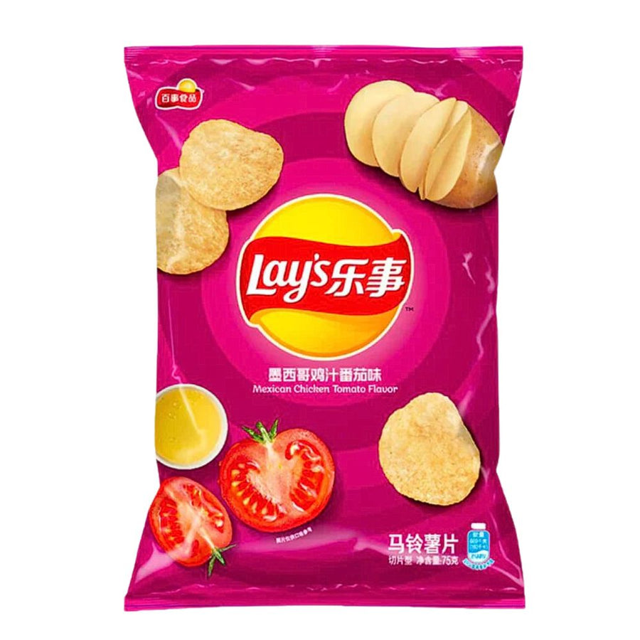 Confezione da 70g di patatine al gusto di pomodoro e pollo Lay's Mexican Chicken Tomato