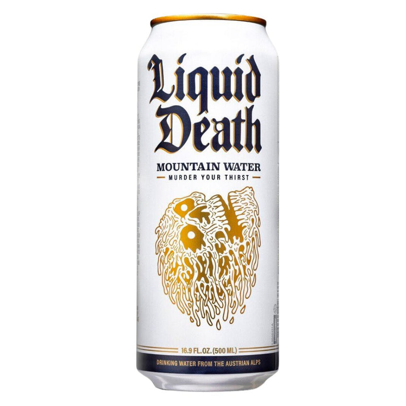 Confezione da 500ml di acqua naturale Liquid Death Still Mountain Water