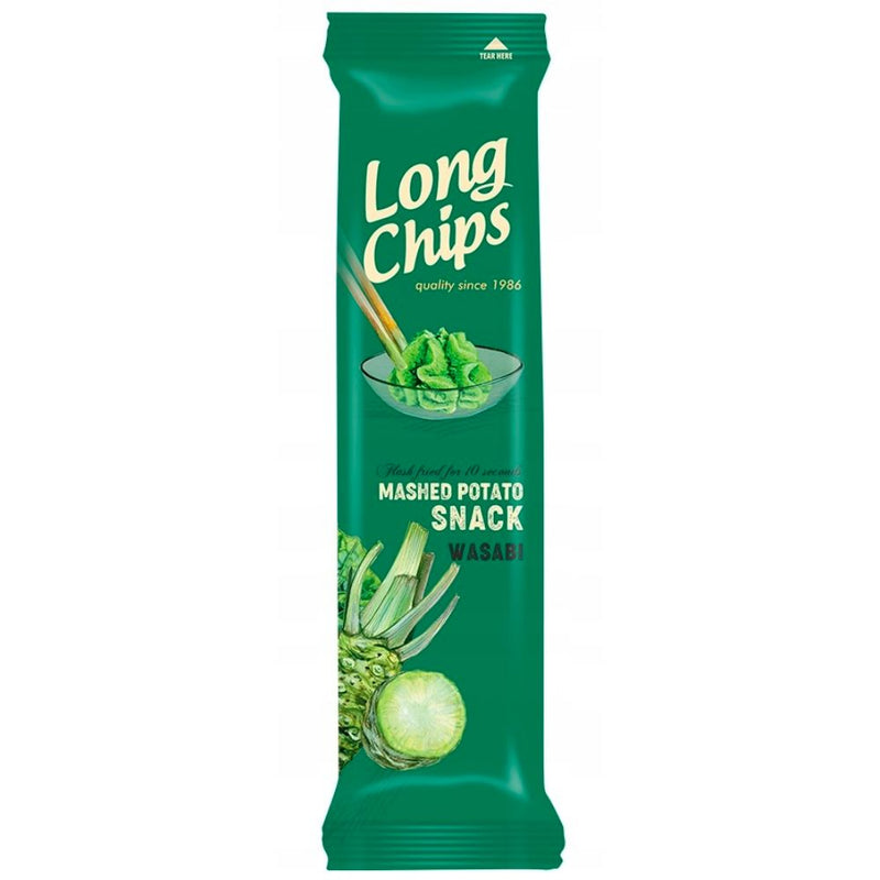 Confezione da 75g di patatine lunghe al wasabi Long Chips Wasabi