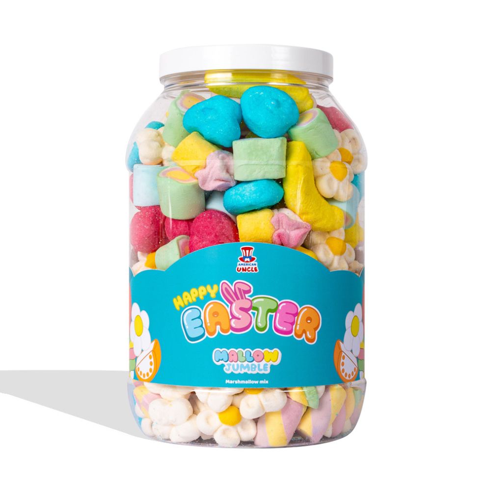 Mallow Jumble "Feliz Pascua", frasco de marshmallow para componer con tus sabores favoritos 